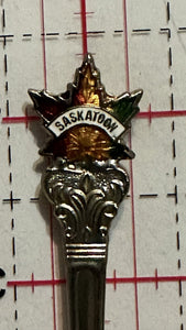 Saskatoon Saskatchewan Maple Leaf Saskatchewan Souvenir Spoon