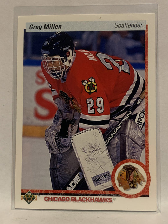 #213 Greg Millen Chicago Blackhawks 1990-91 Upper Deck Hockey Card NHL