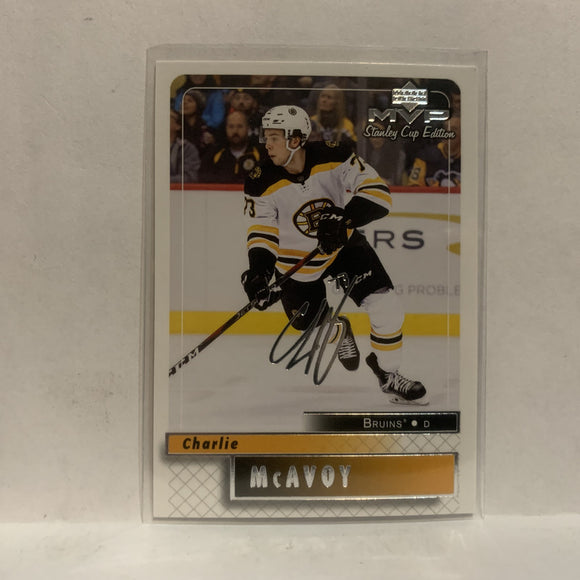 #18 Charlie Mcavoy Stanley Cup Edition Silver Scripts Boston Bruins 2019-20 Upper Deck MVP Hockey Card KV