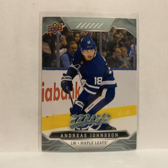 #115 Andreas Johnsson Toronto Maple Leafs 2019-20 Upper Deck MVP Hockey Card KW