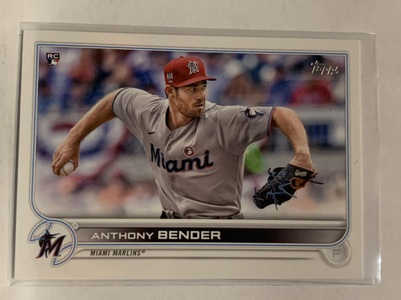 #160 Anthony Bender Rookie Miami Marlins 2022 Topps Series One Baseball Card MLB