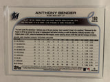 #160 Anthony Bender Rookie Miami Marlins 2022 Topps Series One Baseball Card MLB