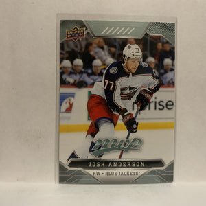 #154 Josh Anderson Columbus Blue Jackets 2019-20 Upper Deck MVP Hockey Card KW