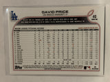 #40 David Price Los Angeles Dodgers 2022 Topps Series One Baseball Card MLB