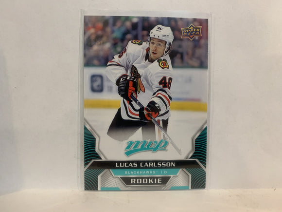 #240 Lucas Carlsson Rookie Chicago Blackhawks 2020-21 Upper Deck MVP Hockey Card MI