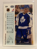 #224 Vincent Damphousse Toronto Maple Leafs 1990-91 Upper Deck Hockey Card NHL