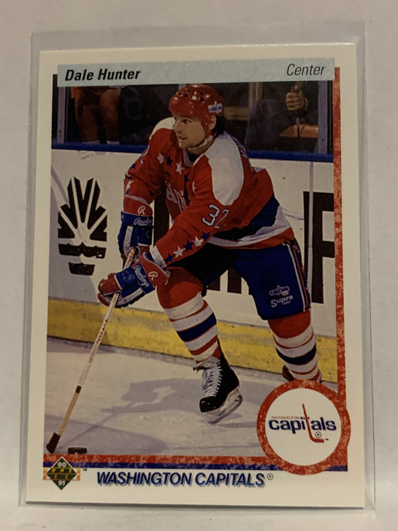 #219 Dale Hunter Washington Capitals 1990-91 Upper Deck Hockey Card NHL