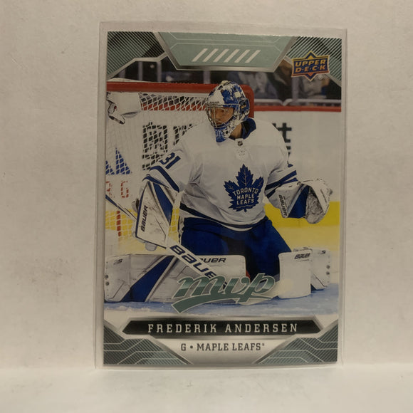 #27 Frederik Andersen Toronto Maple Leafs 2019-20 Upper Deck MVP Hockey Card KZ