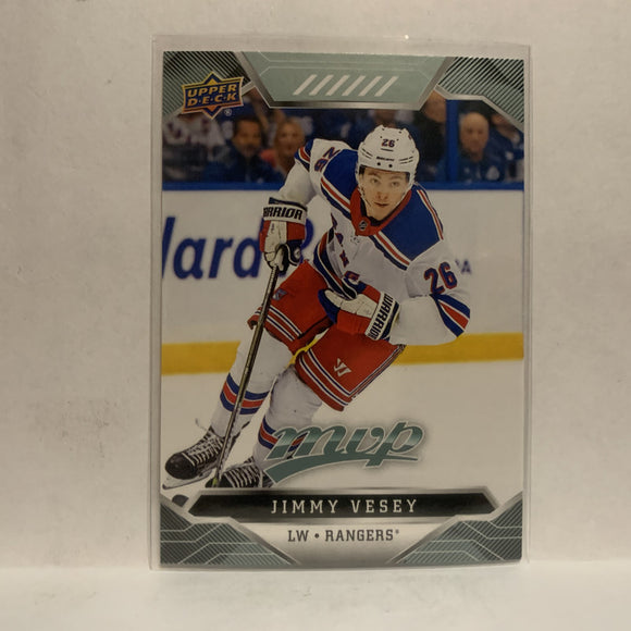 #134 Jimmy Vesey New York Rangers 2019-20 Upper Deck MVP Hockey Card KZ