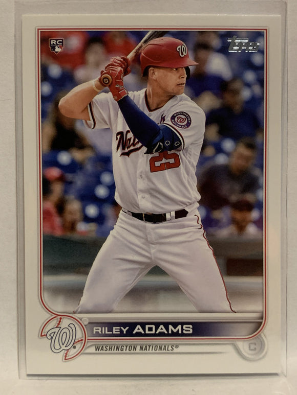 #158 Riley Adams Rookie Washington Nationals 2022 Topps Series One Baseball Card MLB