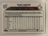 #158 Riley Adams Rookie Washington Nationals 2022 Topps Series One Baseball Card MLB