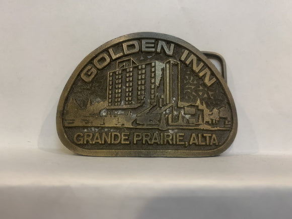 Golden Inn Grande Prairie Alta Alberta Belt Buckle AA