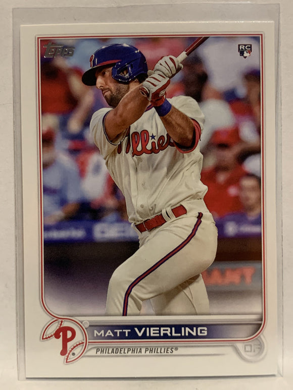 #316 Matt Vierling Rookie Philadelphia Phillies 2022 Topps Series One Baseball Card MLB