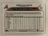 #233 Cristian Pache Rookie Atlanta Braves 2022 Topps Series One Baseball Card MLB