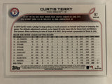 #97 Curtis Terry Rookie Texas Rangers 2022 Topps Series One Baseball Card MLB