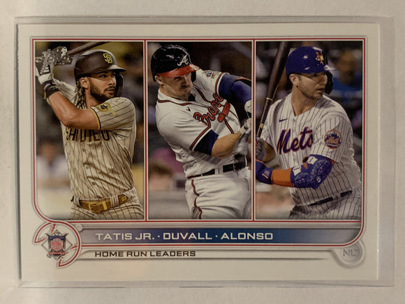 #146 Tatis Jr Duvall Alonso Home Run Leaders 2022 Topps Series One Baseball Card MLB