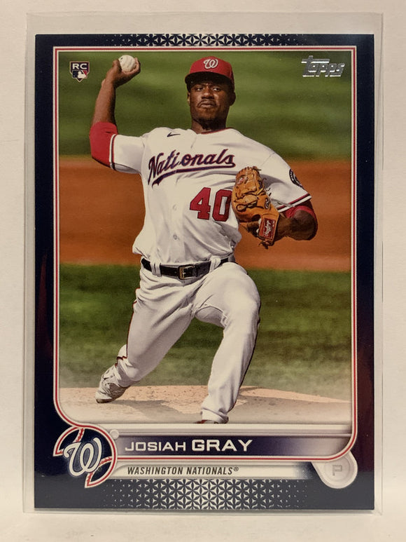 #43 Josiah Gray Rookie Royal Blue Washington Nationals 2022 Topps Series One Baseball Card MLB