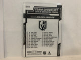 #579 Team Checklist Vegas Golden Knights 2020-21 O-PEE-CHEE Hockey Card MS