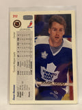 #312 Dave Hannan Toronto Maple Leafs 1991-92 Upper Deck Hockey Card NHL