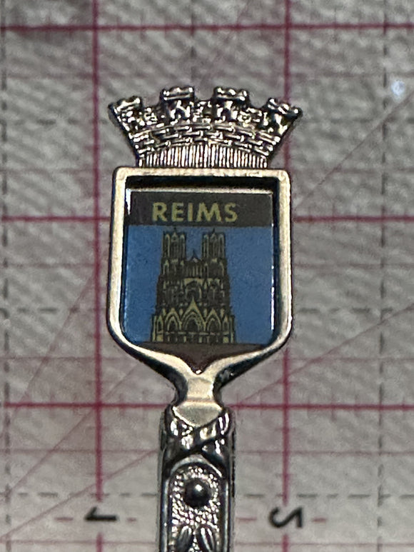 Reims France Castle Crest Emblem  Souvenir Spoon