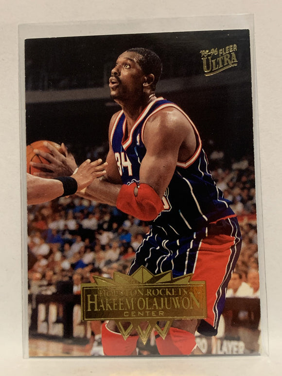 #219 Hakeem Olajuwon Houston Rockets 1995-96 Fleer Ultra Basketball Card NBA