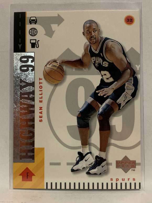 #308 Sean Elliott H99 San Antonio Spurs 1998-99 Upper Deck Basketball Card NBA