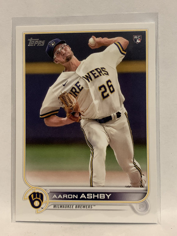 # 78 Aaron Ashby Rookie Milwaukee Brewers 2022 Topps Series 1 Baseball Card