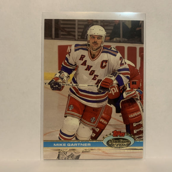 #51 Mike Gartner New York Rangers 1991-92 Topps Stadium Club Hockey Card LK