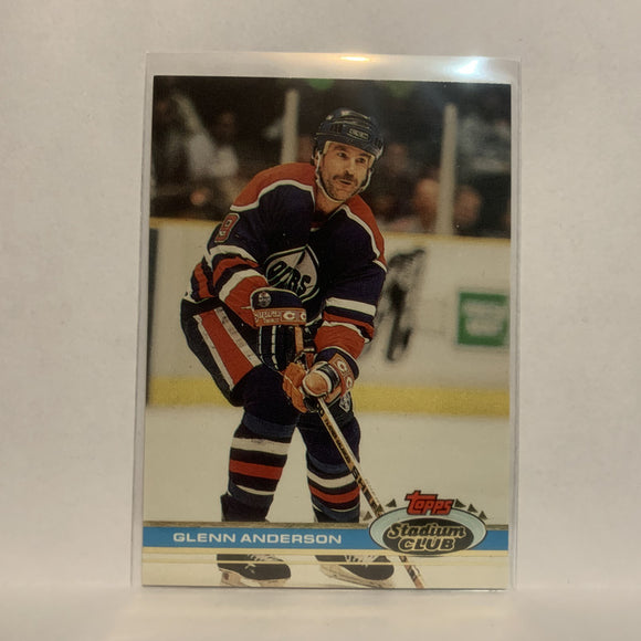 #116 Glenn Anderson Edmonton Oilers 1991-92 Topps Stadium Club Hockey Card LK