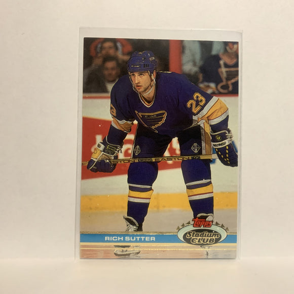 #192 Rick Sutter St Louis Blues  1991-92 Topps Stadium Club Hockey Card LL