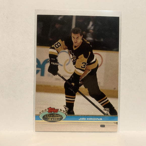 #36 Jiri Hrdina Pittsburgh Penguins 1991-92 Topps Stadium Club Hockey Card LM