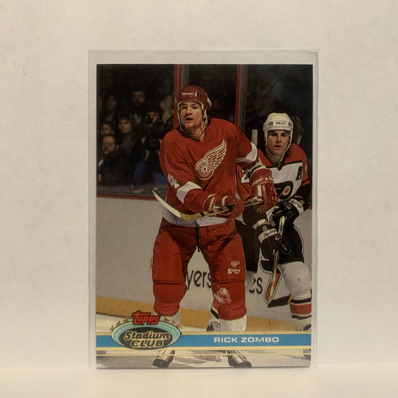 #32 Rick Zombo Detroit Red Wings 1991-92 Topps Stadium Club Hockey Card LM