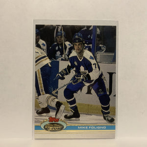 #29 Mike Foligno Toronto Maple Leafs 1991-92 Topps Stadium Club Hockey Card LM