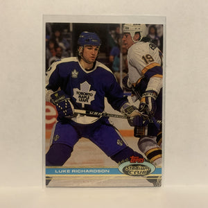 #172 Luke Richardson Toronto Maple Leafs 1991-92 Topps Stadium Club Hockey Card LN