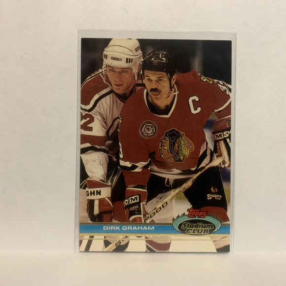 #181 Dirk Graham Chicago Blackhawks 1991-92 Topps Stadium Club Hockey Card LO