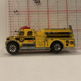 Yellow International Pumper Fire Enginie ©1998 Matchbox Diecast Car GI