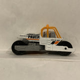 White Road Roller Paver Matchbox Diecast Car GJ