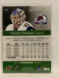 #61 Samyon Varlamov Colorado Avalanche 2017-18 Parkhurst Hockey Card