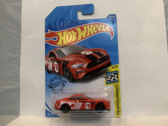 Red 2018 Ford Mustang GT HW Speed Graphics 2018 Hot Wheels Long Card New Diecast Cars AA