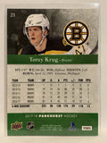 #21 Torey Krug Boston Bruins 2017-18 Parkhurst Hockey Card