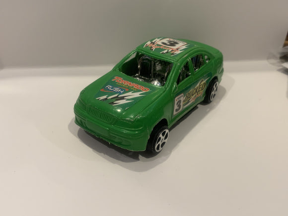 Green #3 Bucked Highway Racer Car Vehicle Toy