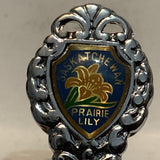 North Battleford Saskatchewan Prairie Lily Flower Collectable Souvenir Spoon BP