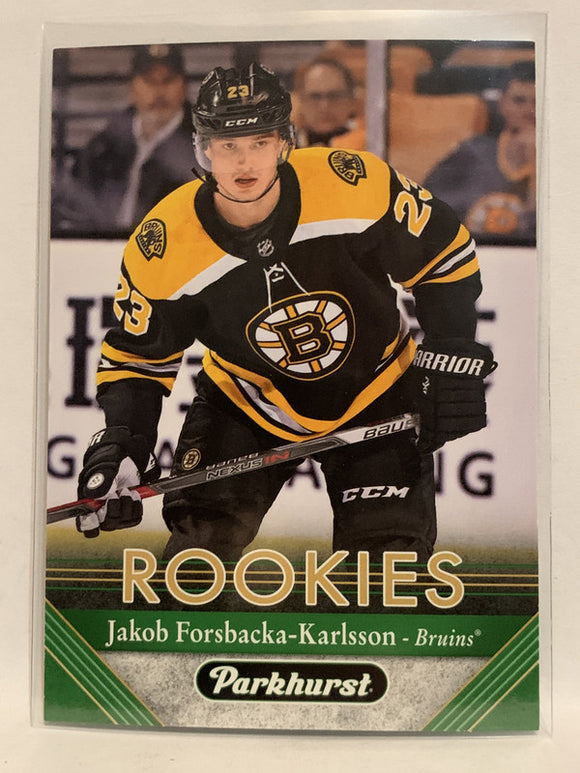 #268 Jakob Fersbacka-Karlsson Rookie Boston Bruins 2017-18 Parkhurst Hockey Card