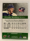 #67 Alexander Wennberg Columbus Blue Jackets 2017-18 Parkhurst Hockey Card