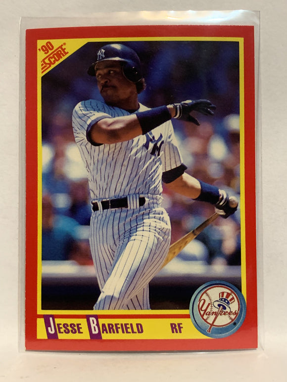 #222 Jesse Barfield New York Yankees 1990 Score Baseball Card