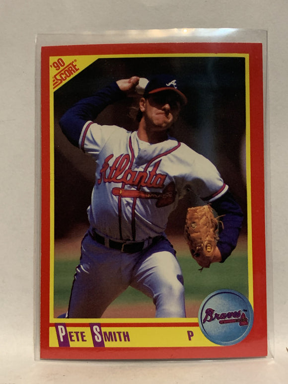 #225 Pete Smith Atlanta Braves 1990 Score Baseball Card