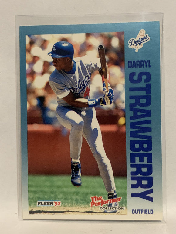 #12 of 24 Darryl Strawberry Los Angeles Dodgers 1992 Fleer Baseball Card