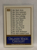 #346 Checklist Orlando Magic 1990 Skybox Basketball Card