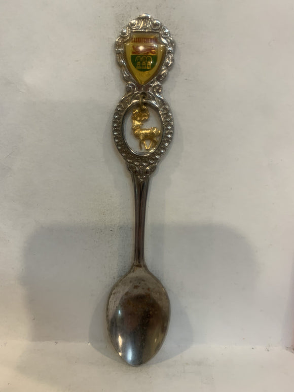 Saskatchewan Crest Emblem Deer Souvenir Spoon