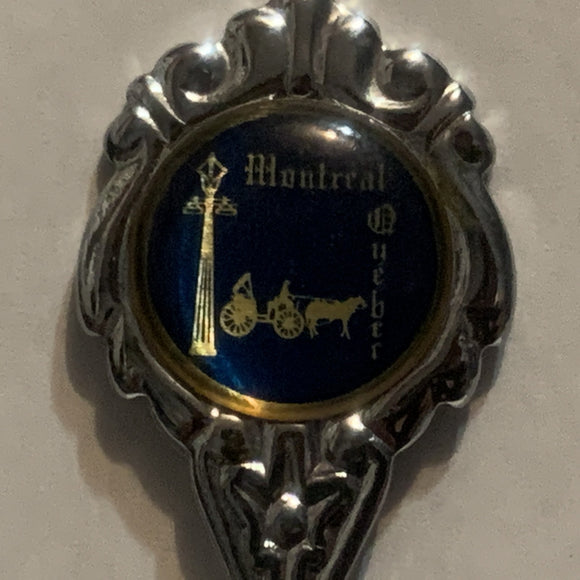 Montreal Quebec Lamp Post Horse Carriage Collectable Souvenir Spoon EB